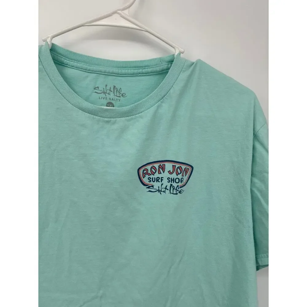 Ron Jon Surf Shop Salt Life Tropical Canopy Mint Tee Youth XL